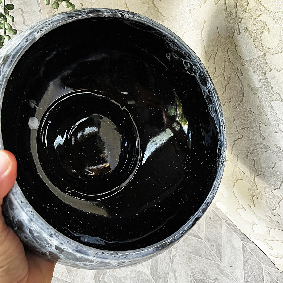 Lucia Ware: Lucia Ware Bubble Glaze Volcanic Black Centrepiece Bowl
