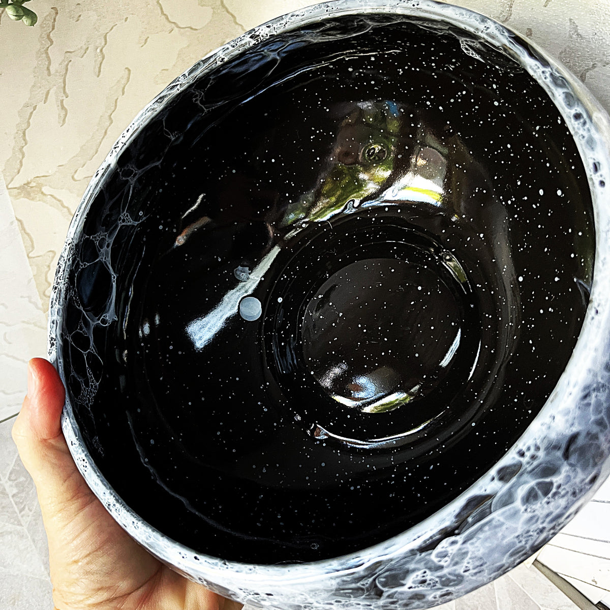 Lucia Ware: Lucia Ware Bubble Glaze Volcanic Black Centrepiece Bowl