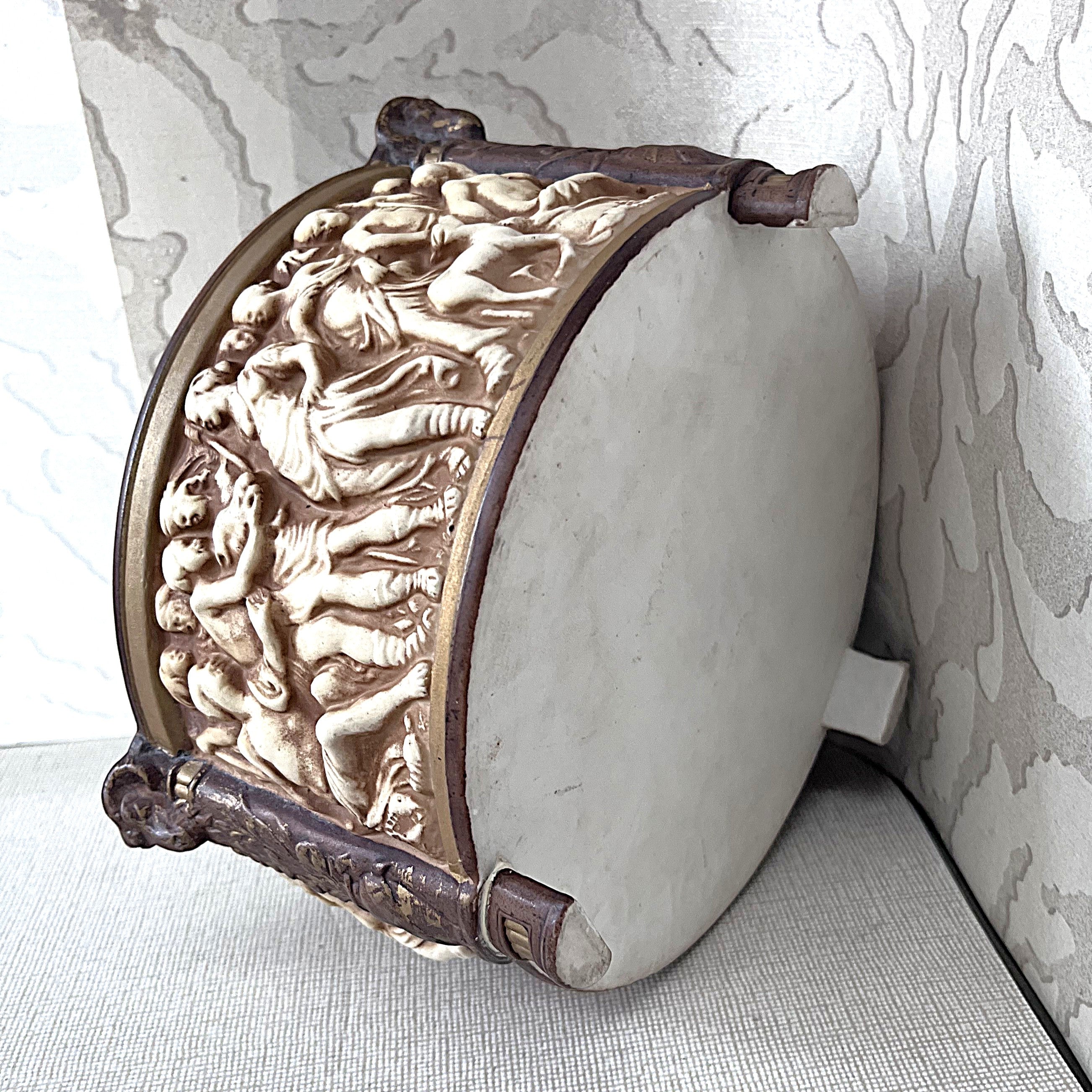 Decorative Ceramics: Neo-Classical Ram's Head Bisque Porcelain Footed Planter