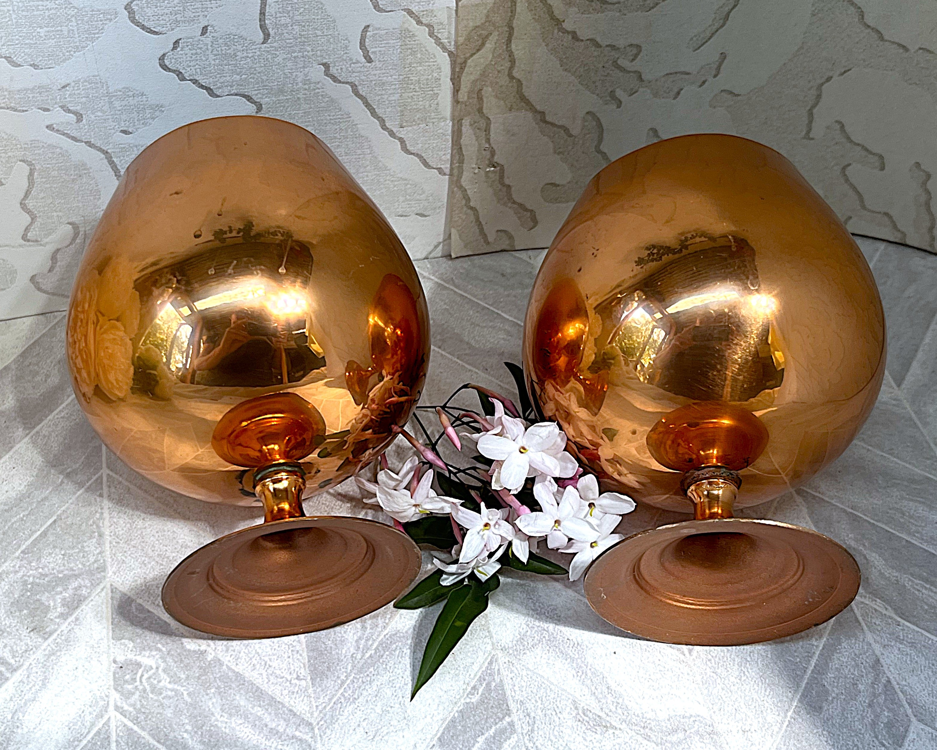 Copper Décor: Mid-Century Copper Spun Brandy Goblets, 2