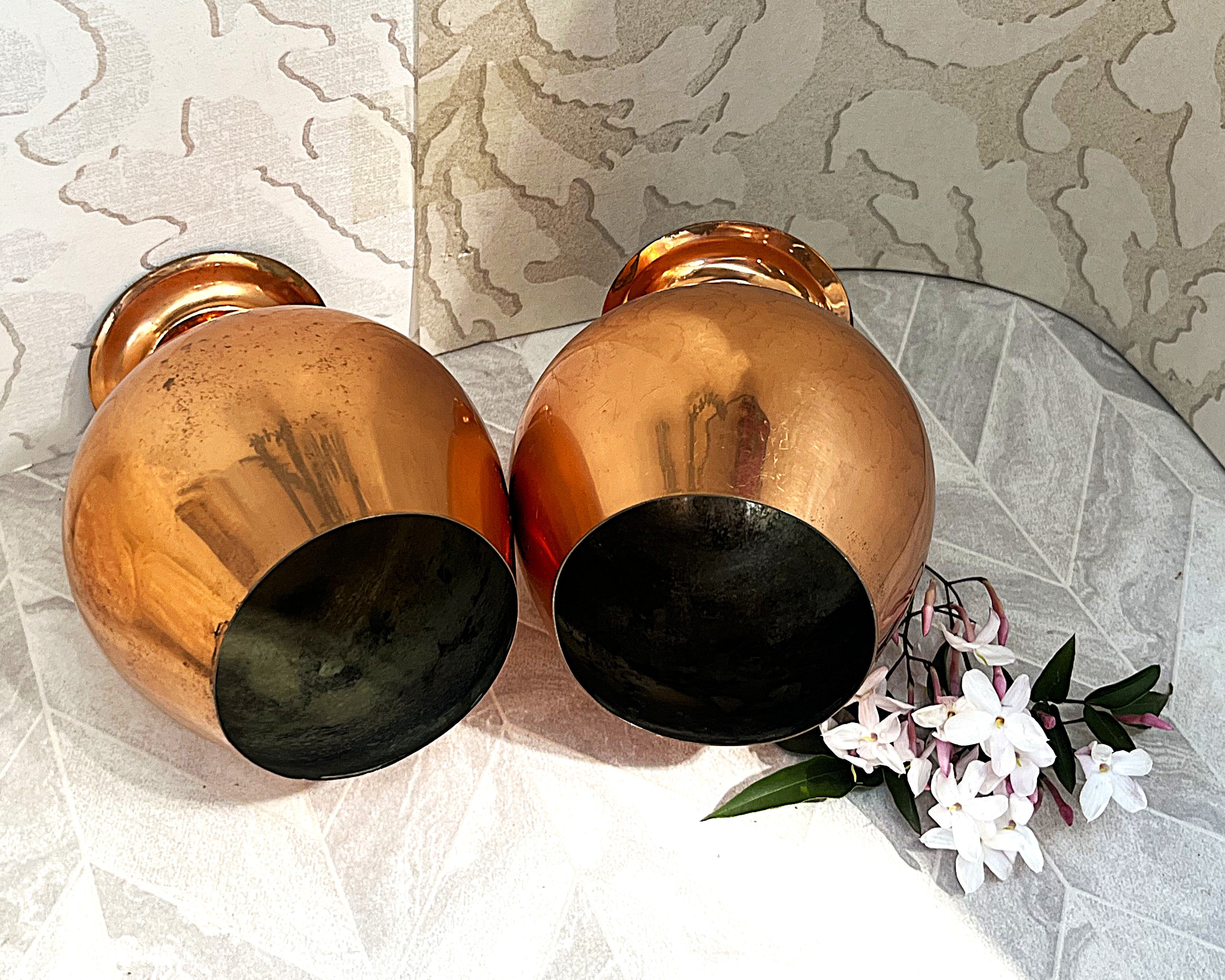 Copper Décor: Mid-Century Copper Spun Brandy Goblets, 2