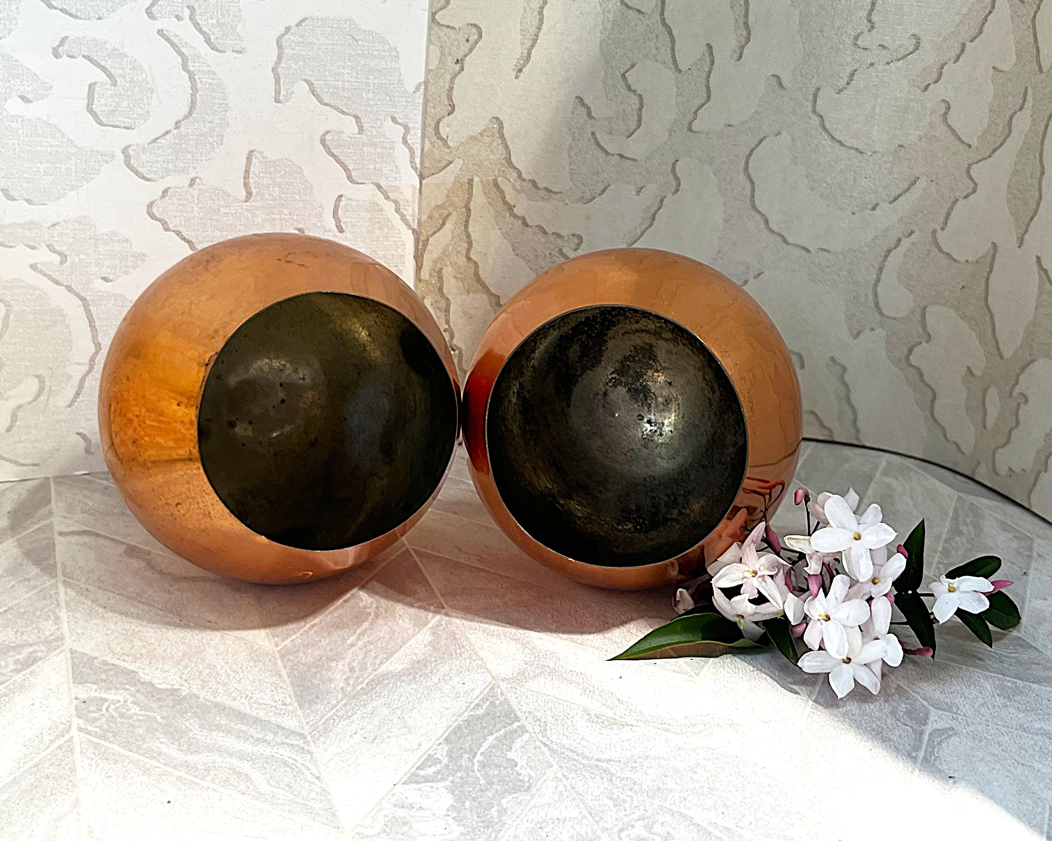 Copper Décor: Mid-Century Copper Spun Brandy Goblets, 2