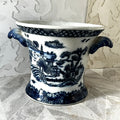 Planter: United Wilson Blue Willow Porcelain Cachepot Planter