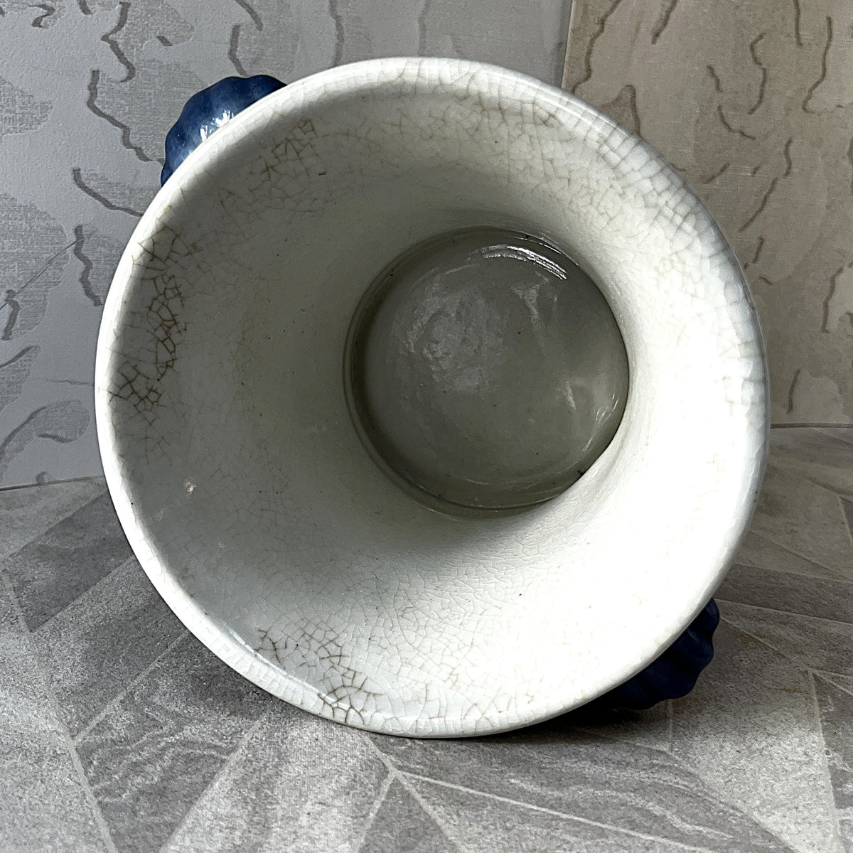 Planter: United Wilson Blue Willow Porcelain Cachepot Planter