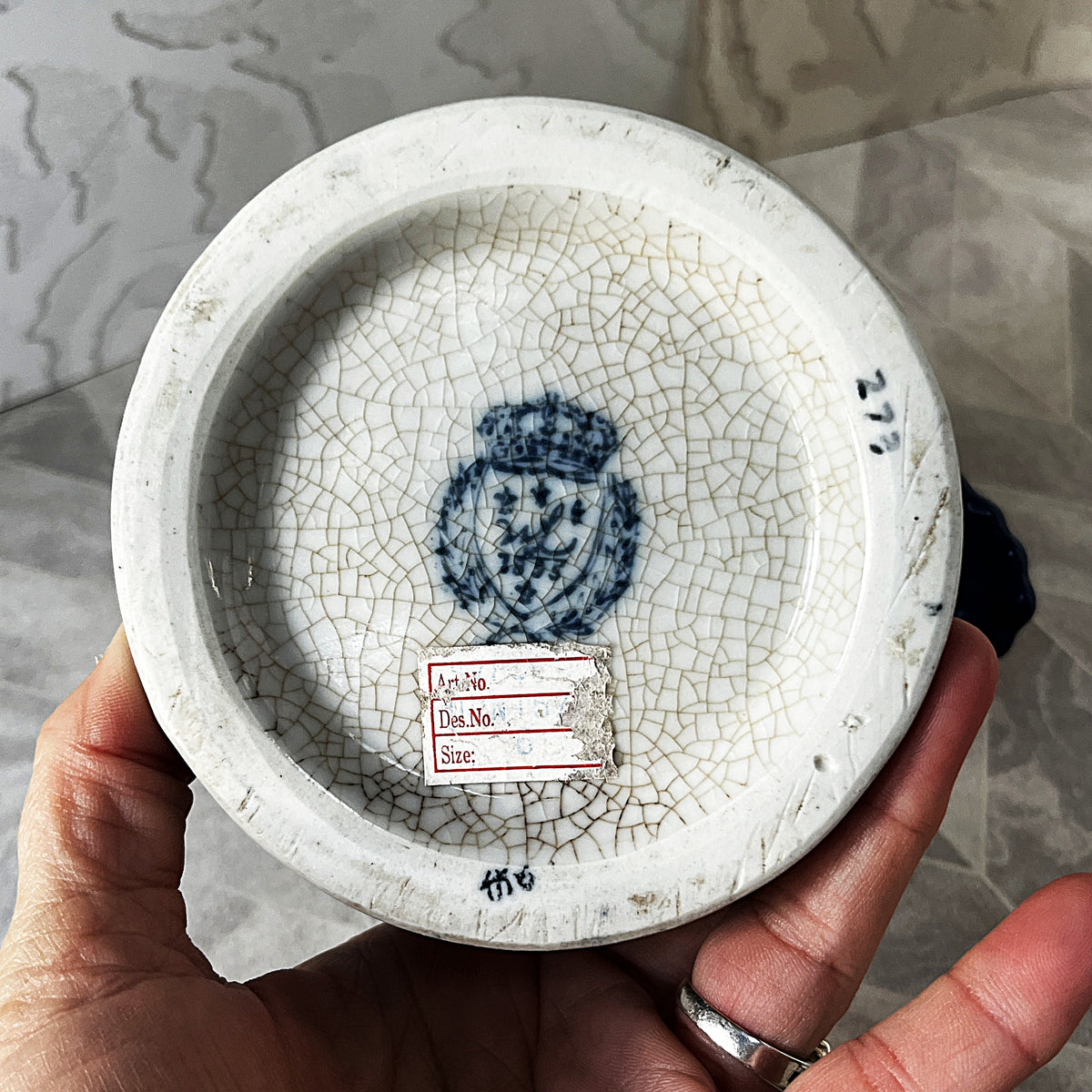 Planter: United Wilson Blue Willow Porcelain Cachepot Planter