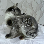 Animal Décor: Beswick Tabby Cat Grooming Figurine