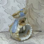 Animal Décor: Goebel Hand-Painted Porcelain Birds in Log Figurine