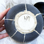 Studio Pottery: Contemporary Sgraffito Starburst Charcoal Stoneware Pots, 2