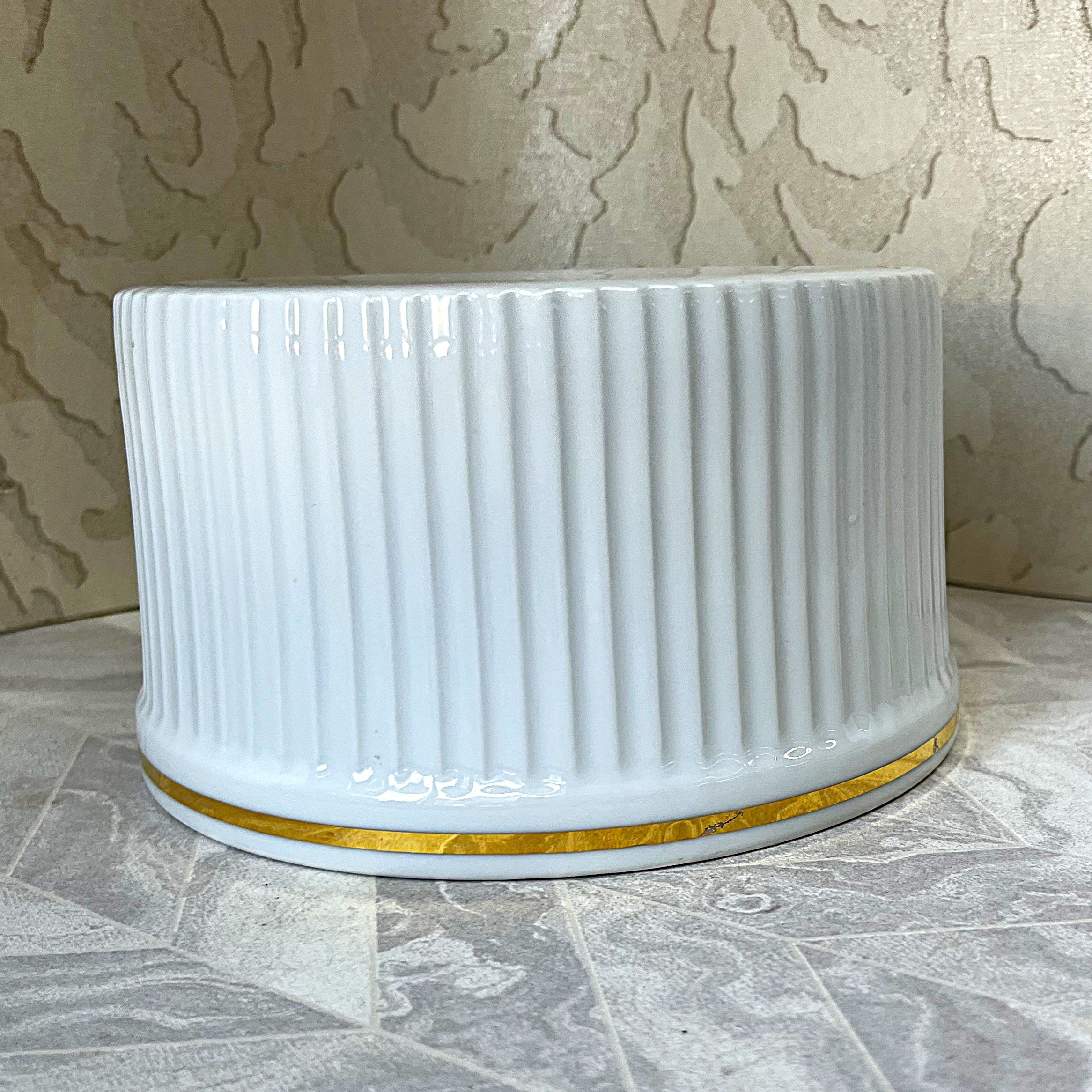 Soufflé Dish: Royal Worcester Porcelain Ribbed Soufflé, Large