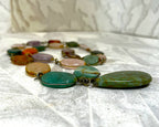 Jewellery: Brass Multi-Gemstone Link Statement Opera Necklace