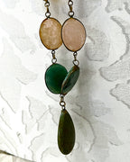 Jewellery: Brass Multi-Gemstone Link Statement Opera Necklace