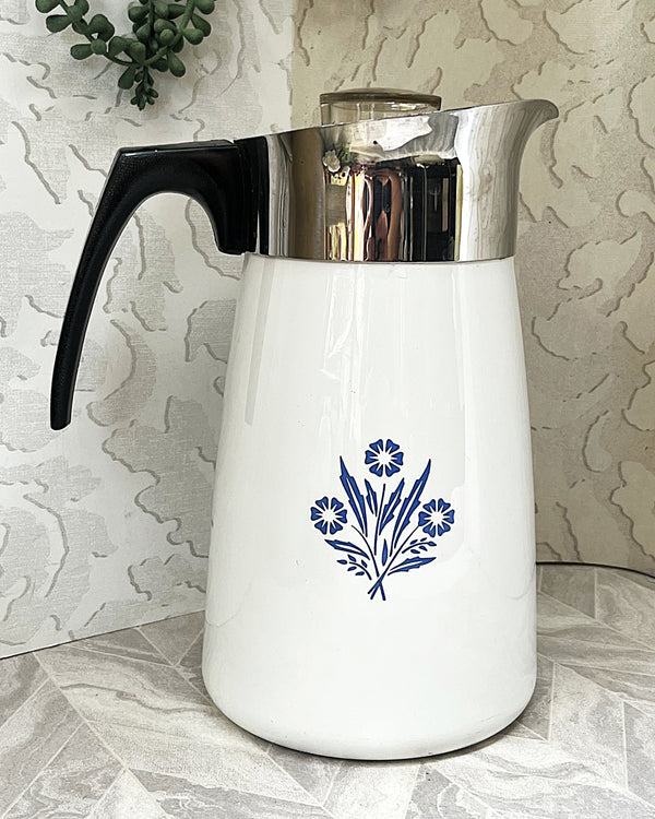 CorningWare: Blue Cornflower: 10-Cup Percolator