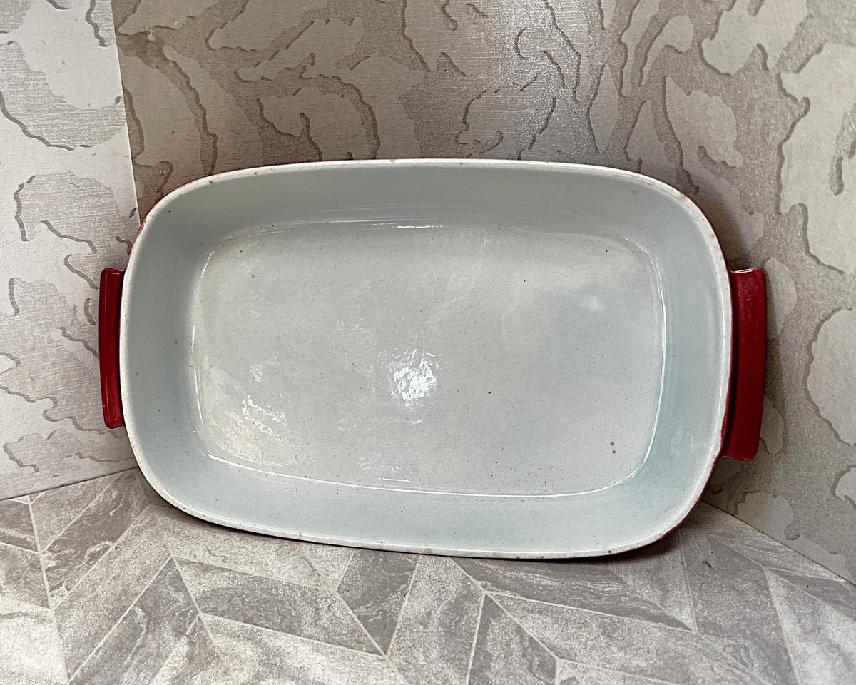 Baking Dish: Rörstrand Sweden 'Gratina' No.8 Oxblood Ceramic Baking Dish