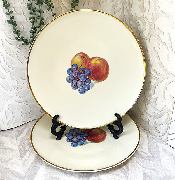 Decorative Plates: Thomas Germany Rosenthal Fruit Motif Cabinet Plates, 2