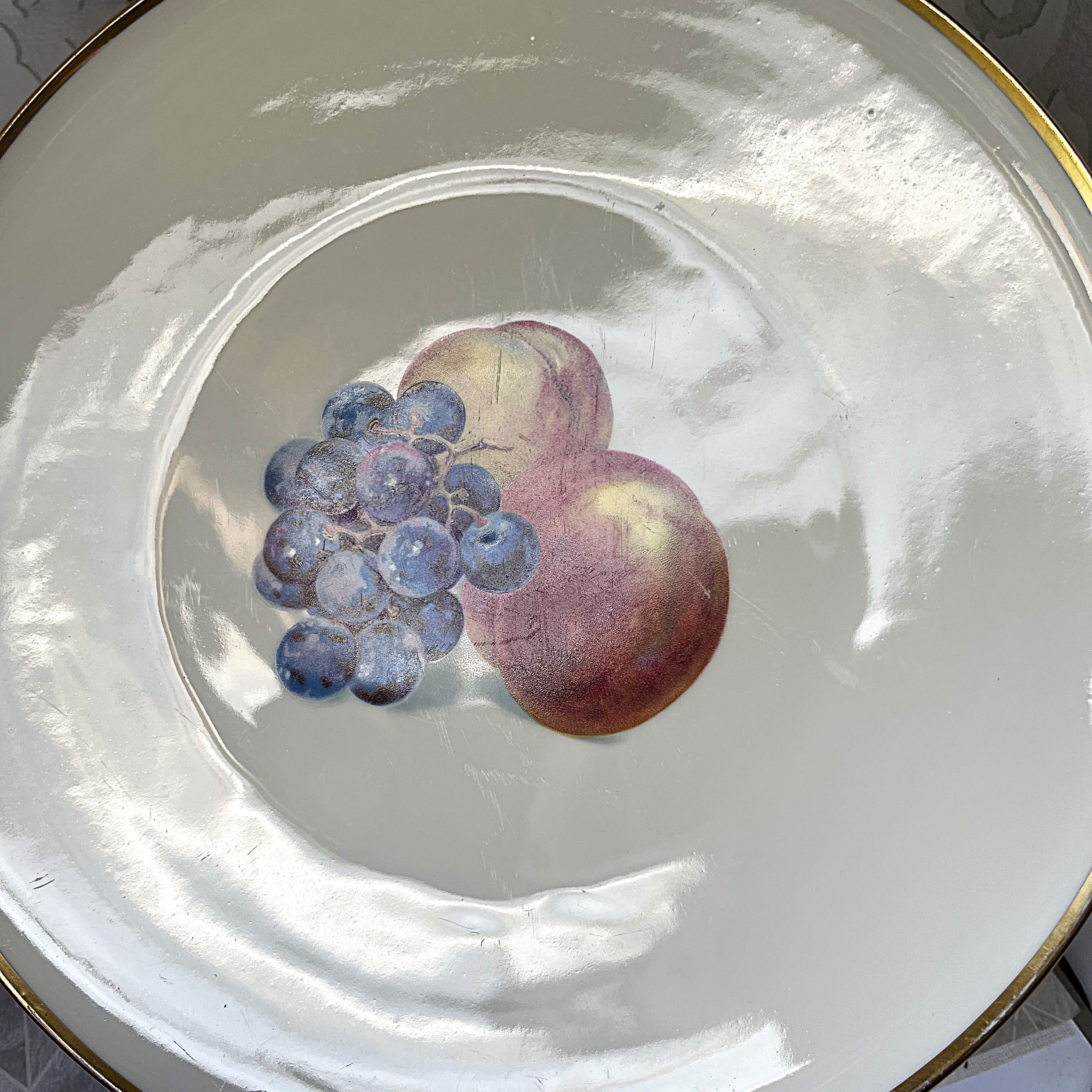 Decorative Plates: Thomas Germany Rosenthal Fruit Motif Cabinet Plates, 2