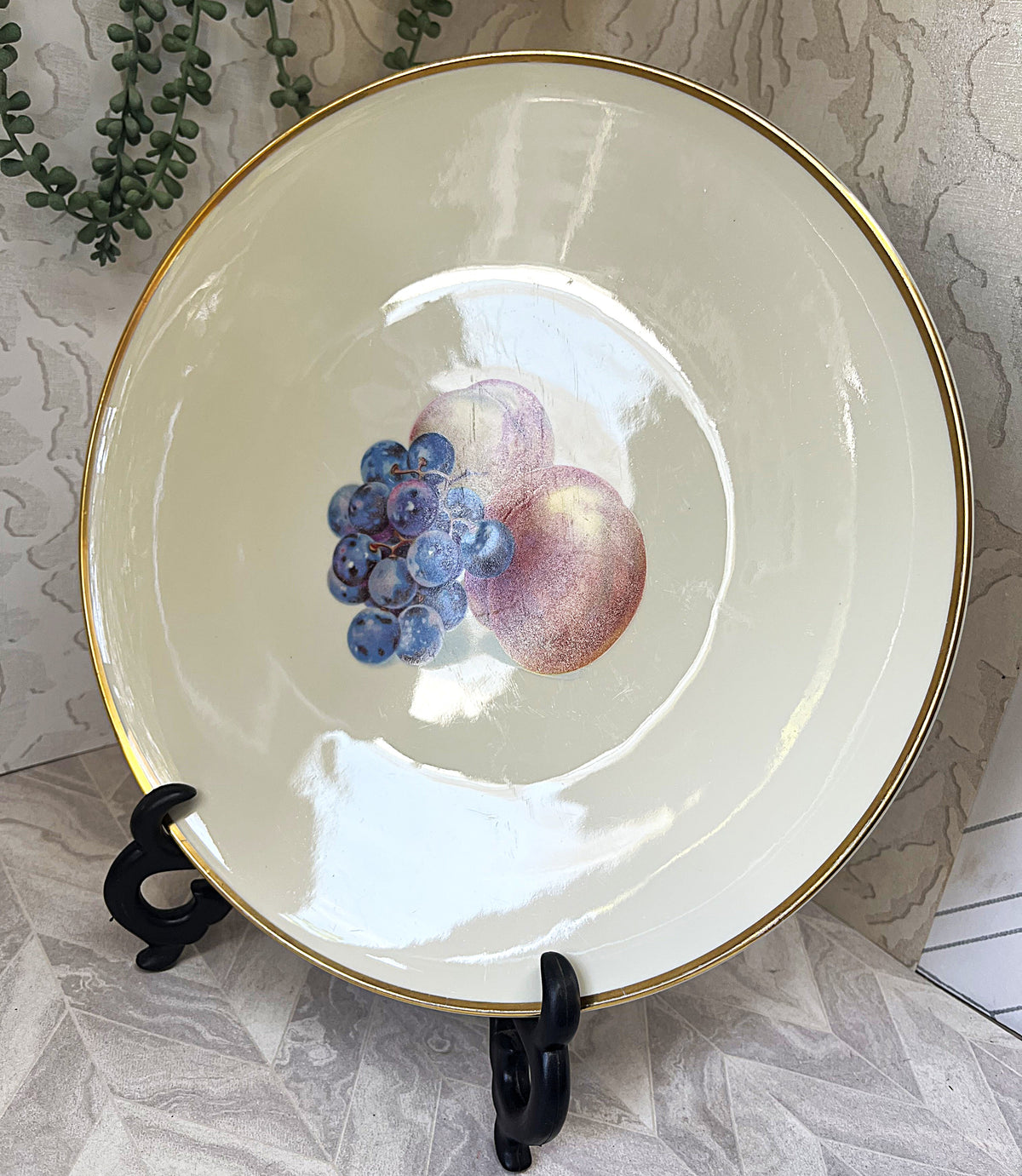 Decorative Plates: Thomas Germany Rosenthal Fruit Motif Cabinet Plates, 2