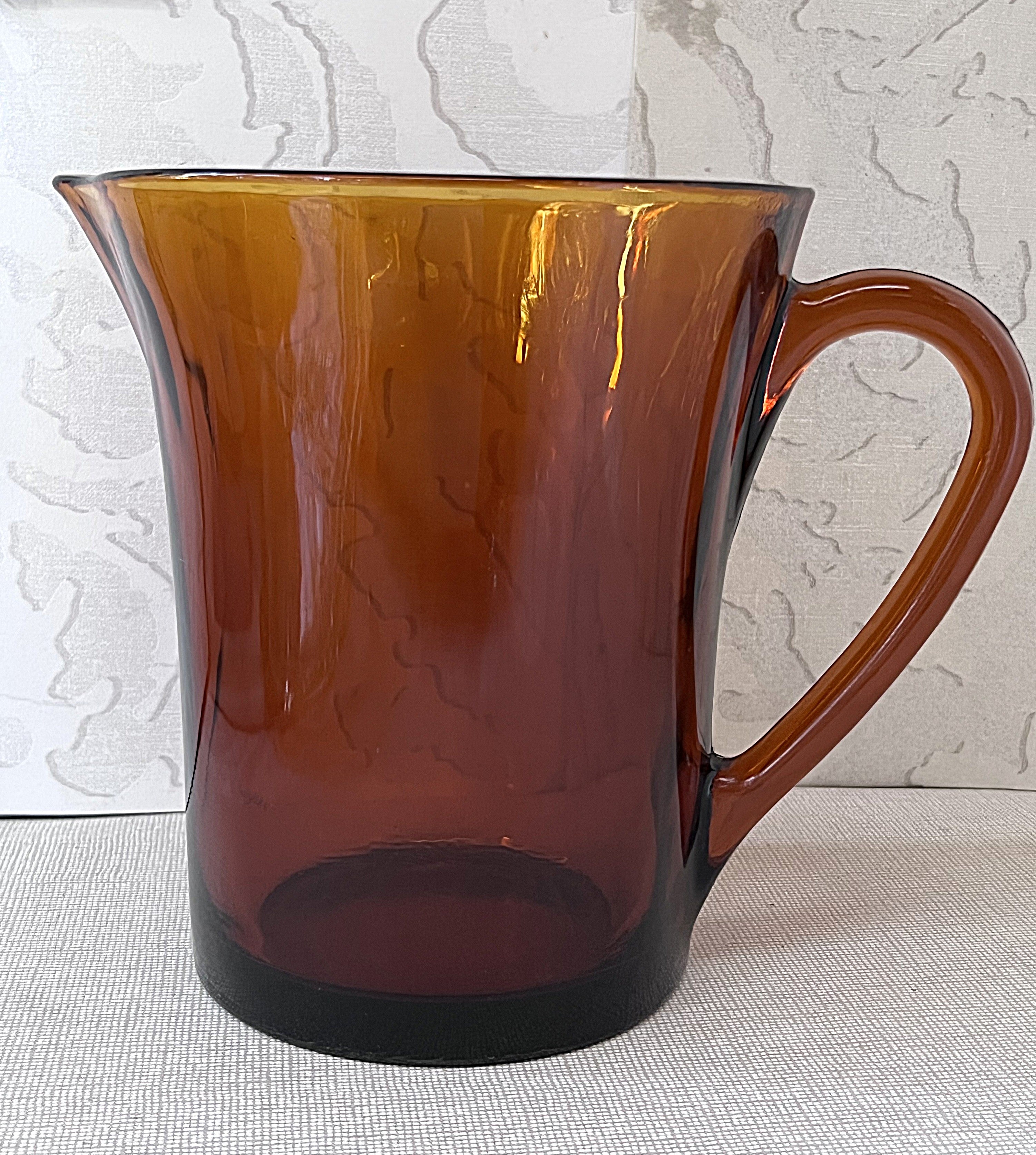 Coloured Glass: Duralex France Amber Pitcher