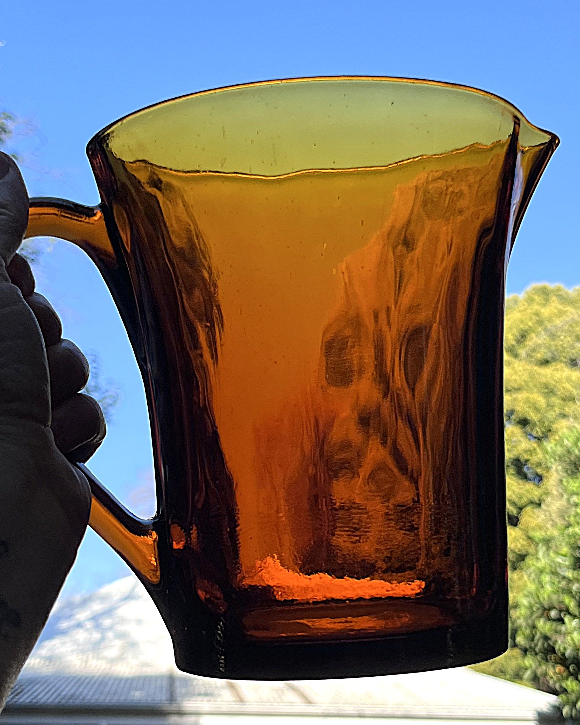 Coloured Glass: Duralex France Amber Pitcher