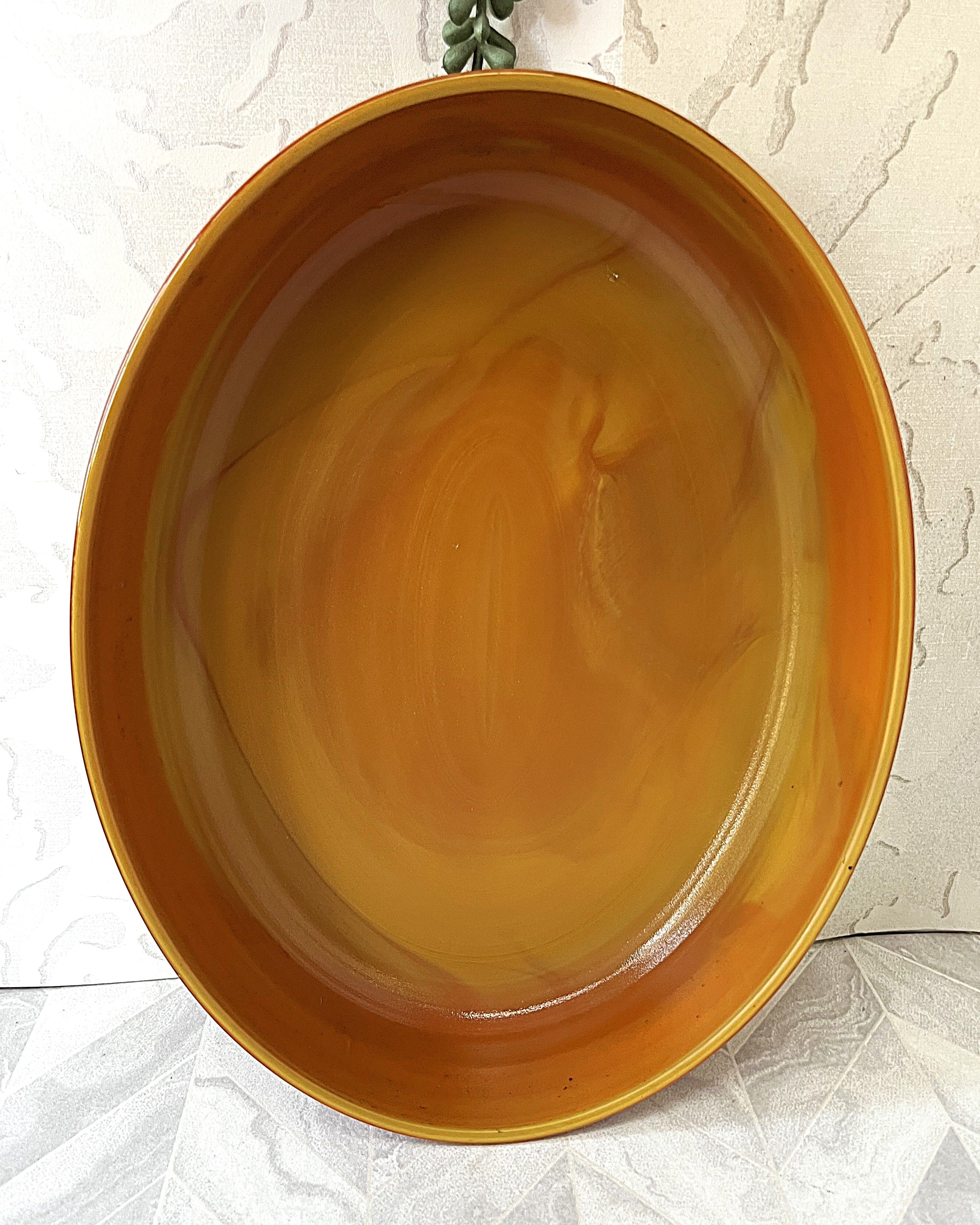 Arcopal: Volcan: Amber Swirl Oval Baking Dish