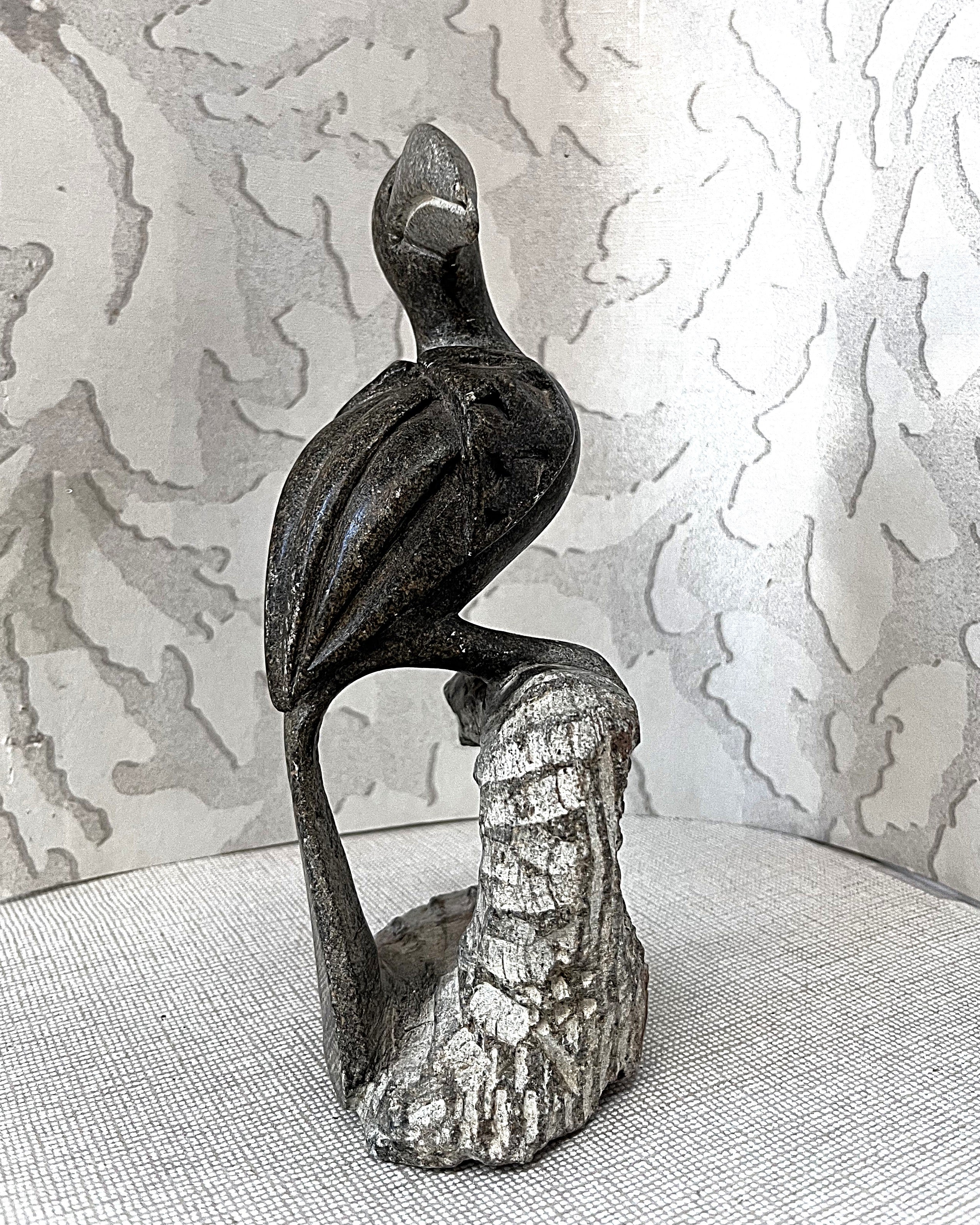 Zimbabwean: Shona Hornbill Sculpture