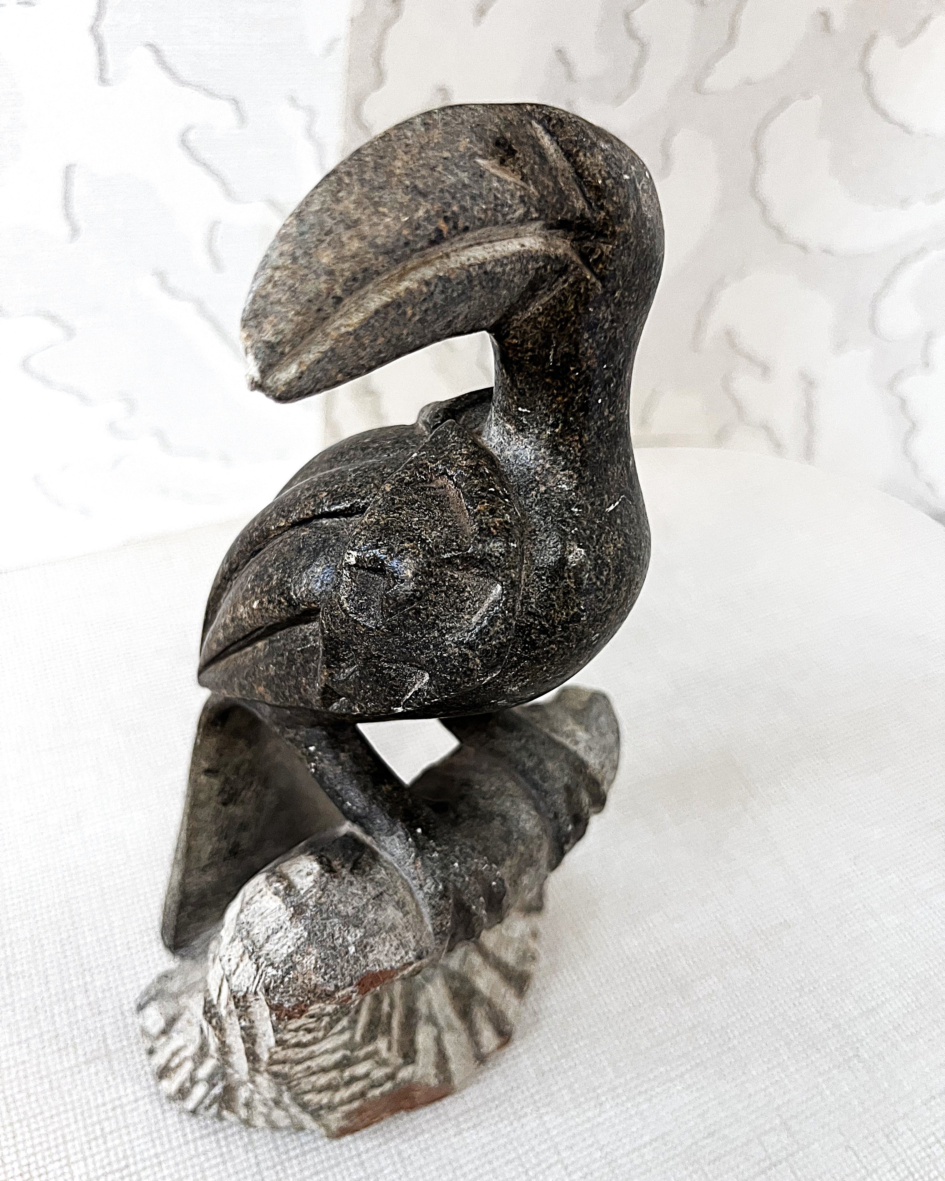 Zimbabwean: Shona Hornbill Sculpture