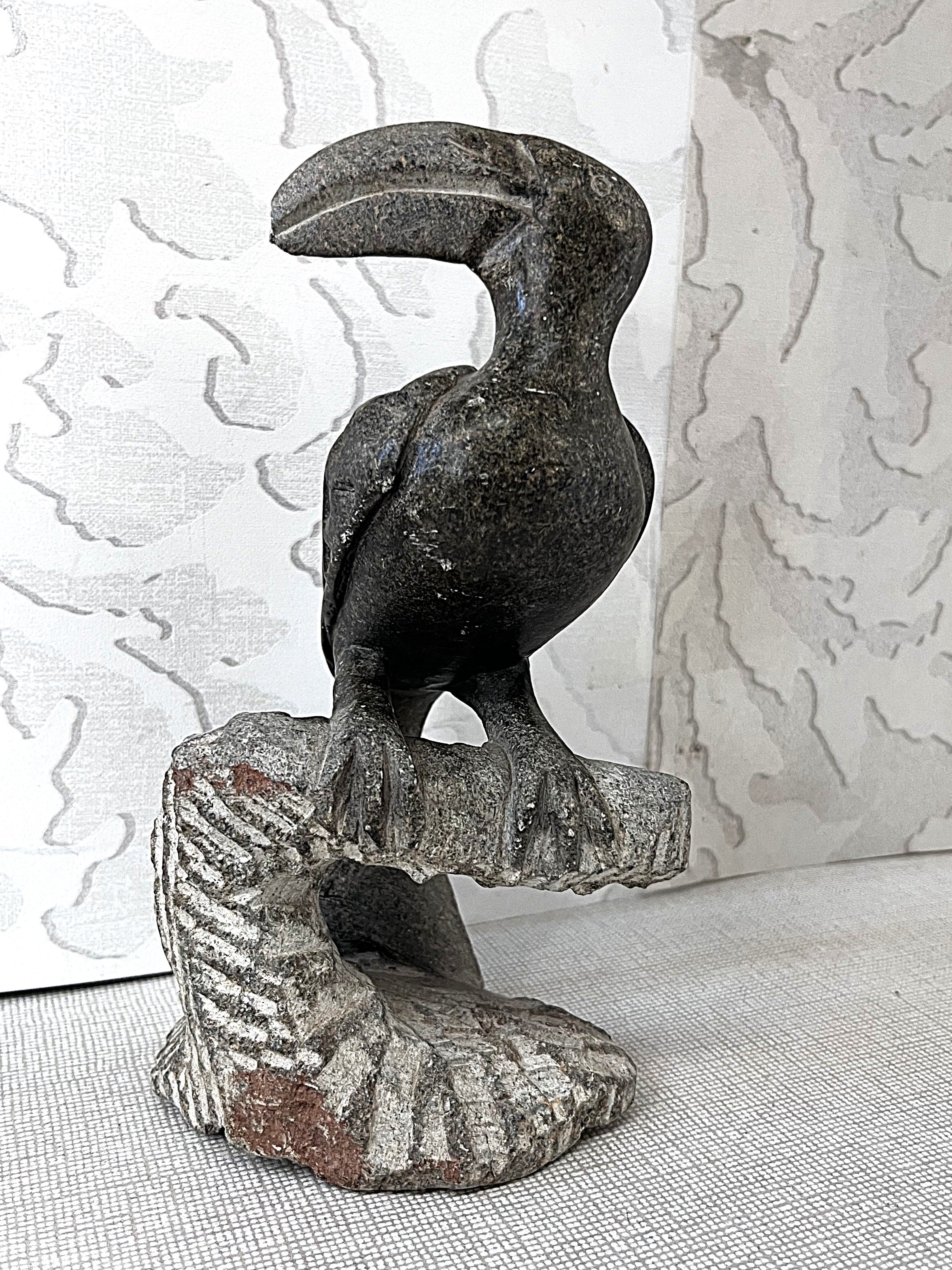 Zimbabwean: Shona Hornbill Sculpture