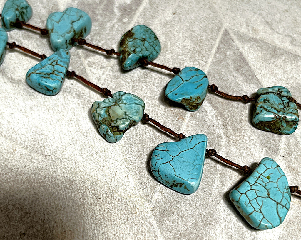 Jewellery: Southwestern Matrix Turquoise & Heavy Artisan Trade Disc Opera Necklace