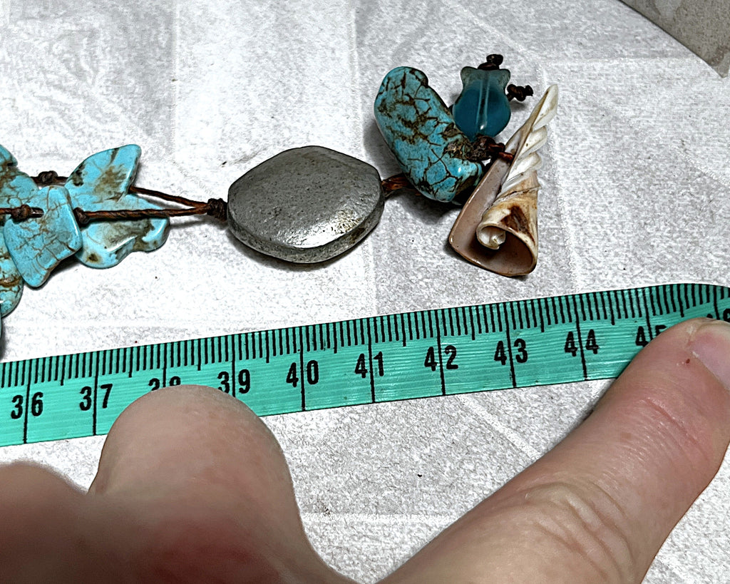 Jewellery: Southwestern Matrix Turquoise & Heavy Artisan Trade Disc Opera Necklace