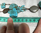Jewellery: Southwestern Matrix Turquoise & Heavy Artisan Trade Disc Opera Necklace