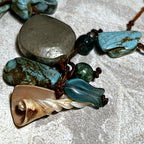 Jewellery: Southwestern Matrix Turquoise & Heavy Artisan Trade Disc Opera Necklace