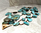 Jewellery: Southwestern Matrix Turquoise & Heavy Artisan Trade Disc Opera Necklace