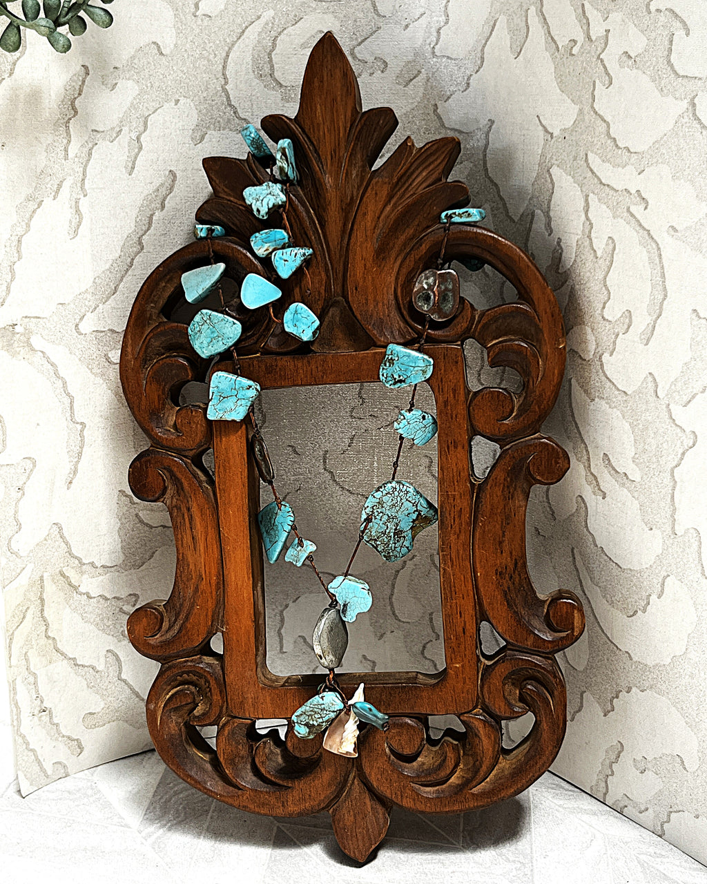Jewellery: Southwestern Matrix Turquoise & Heavy Artisan Trade Disc Opera Necklace