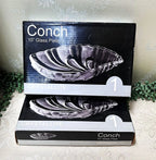 Crystal & Glass: Crystallite Bohemia Crystal Conch Shell Snack Plates, Pair