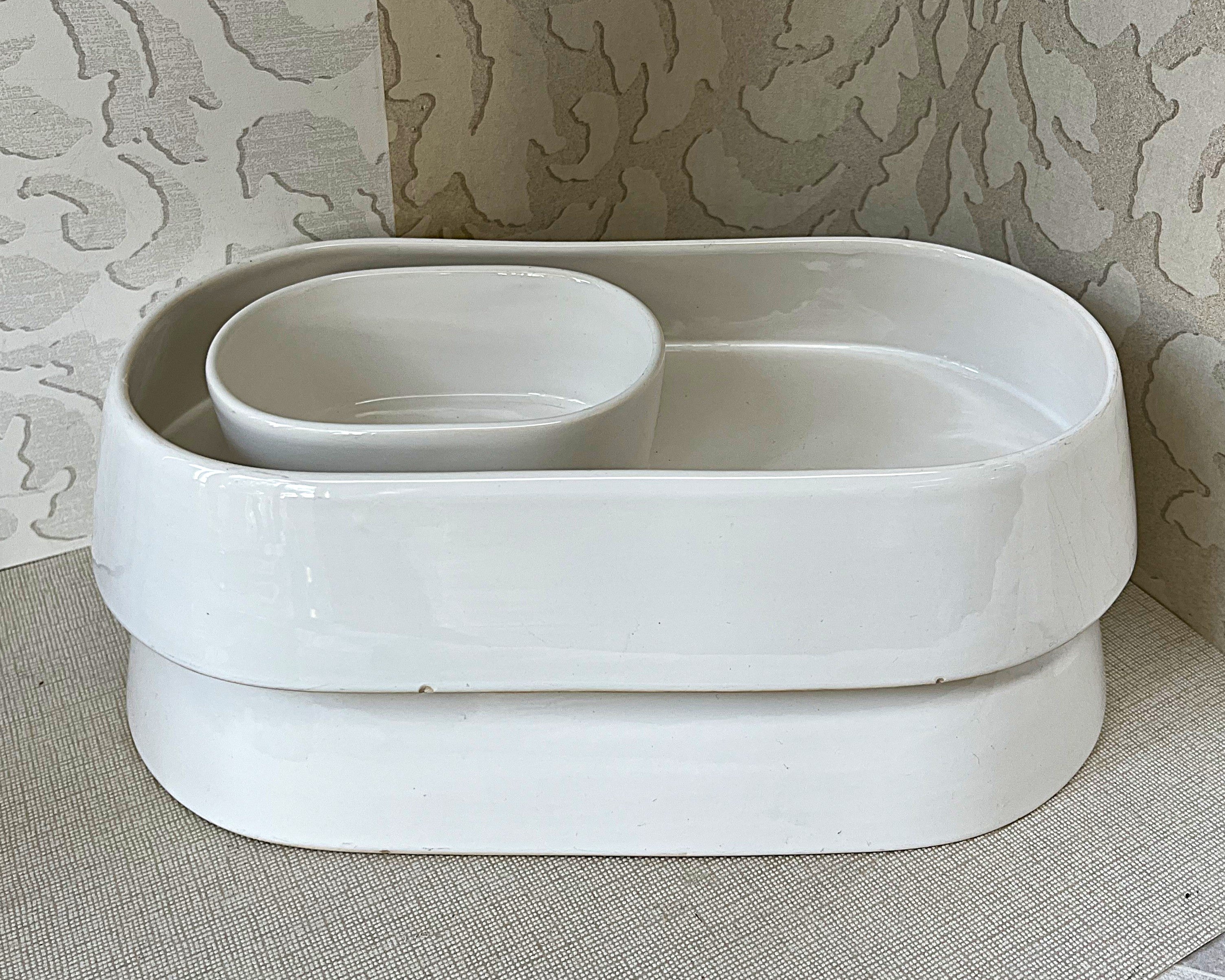 Pet Collectibles: Benji + Moon Ceramic Dual Insect-Moat Feeding Suite