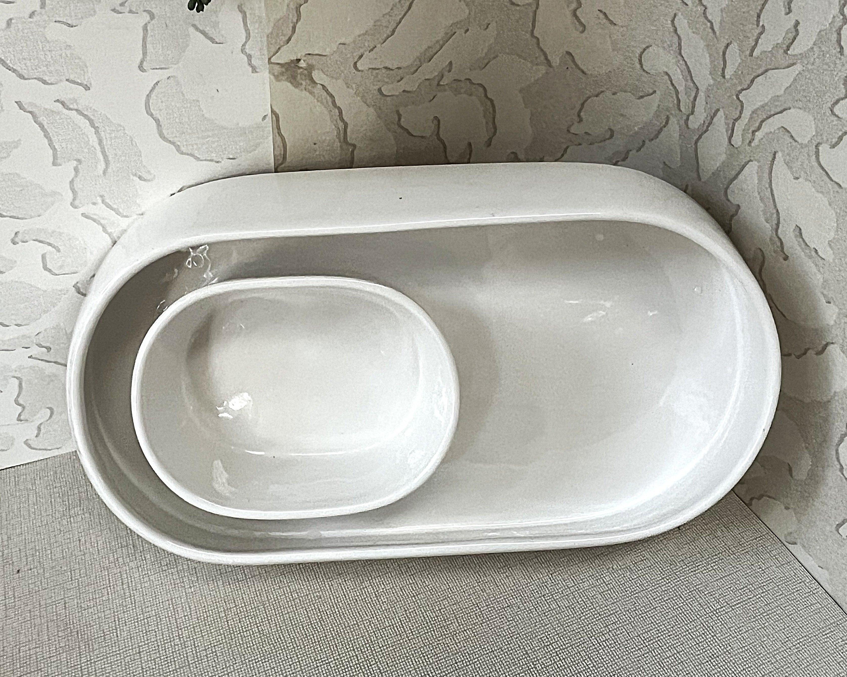 Pet Collectibles: Benji + Moon Ceramic Dual Insect-Moat Feeding Suite