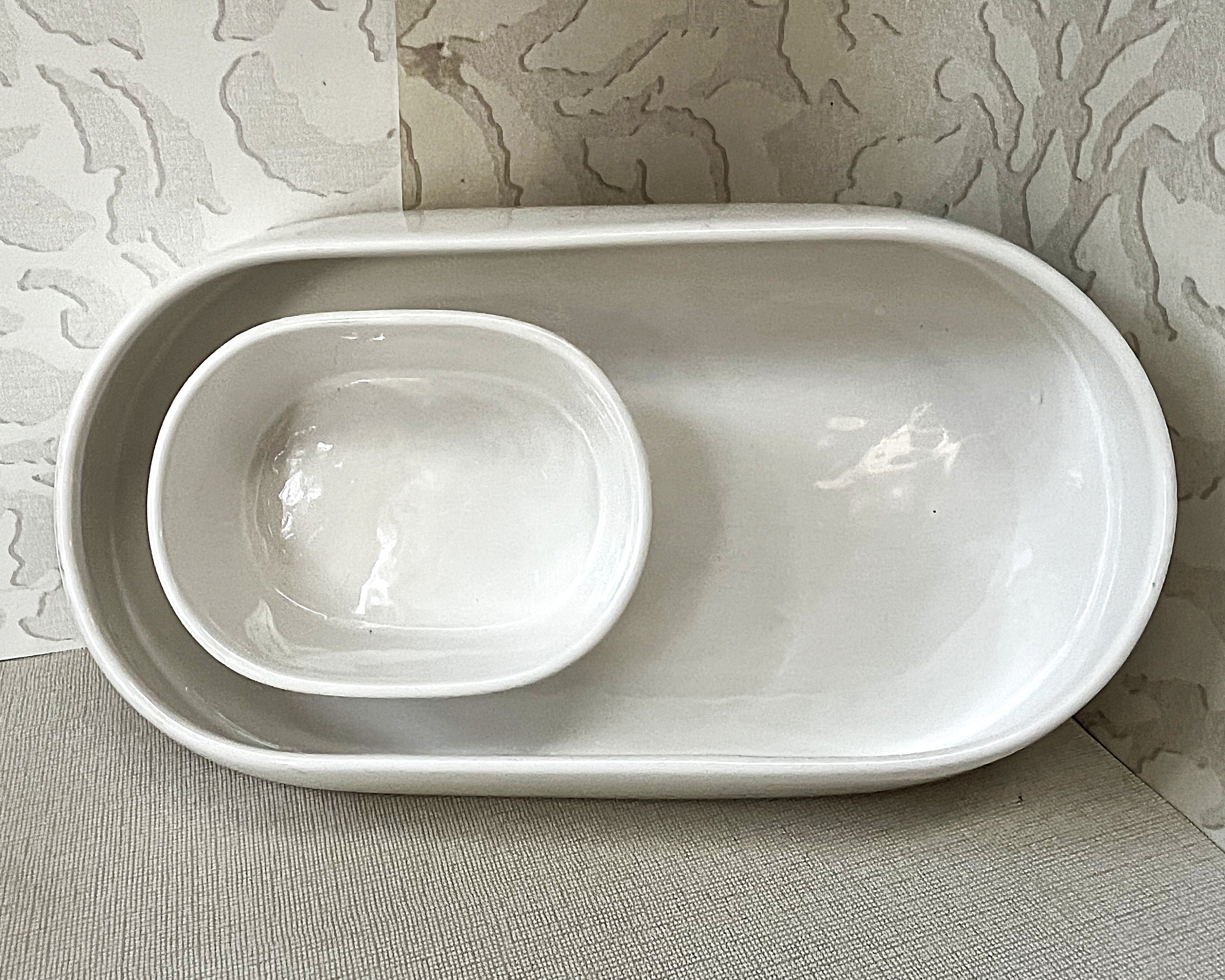 Pet Collectibles: Benji + Moon Ceramic Dual Insect-Moat Feeding Suite