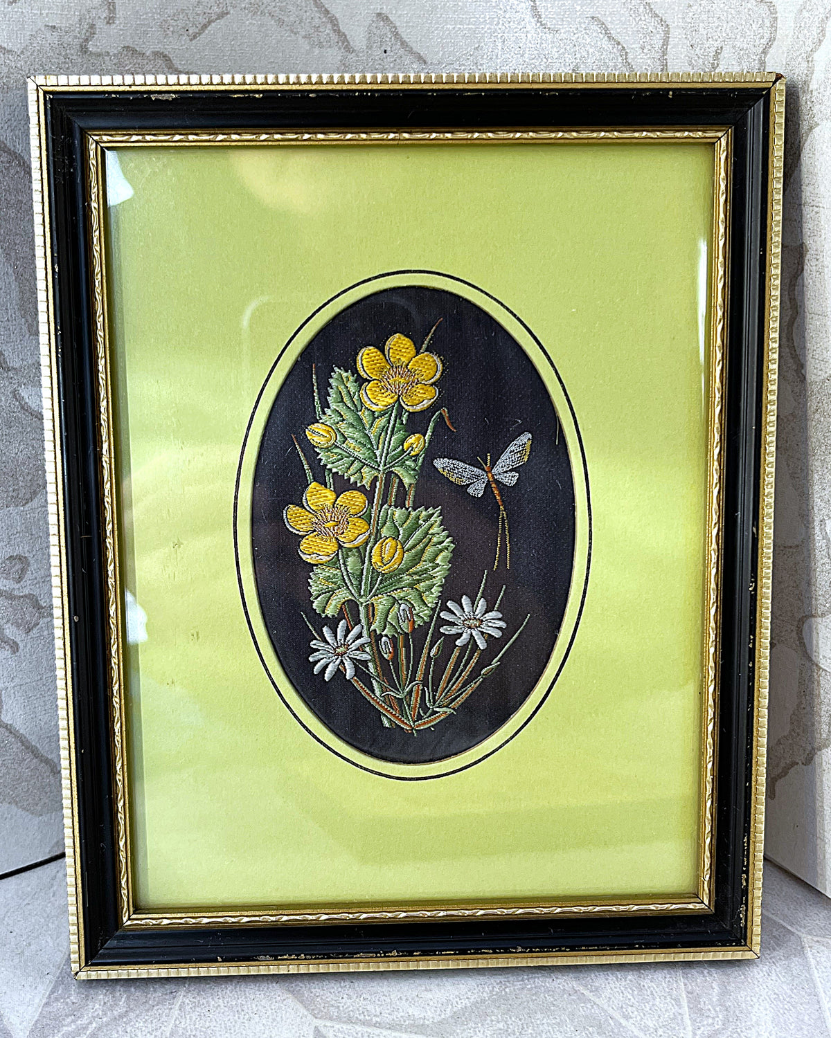 Textile Art: J. & J. Cash Woven Silk Wildflower Artwork, 2
