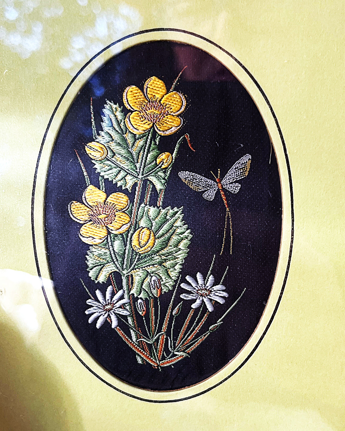 Textile Art: J. & J. Cash Woven Silk Wildflower Artwork, 2