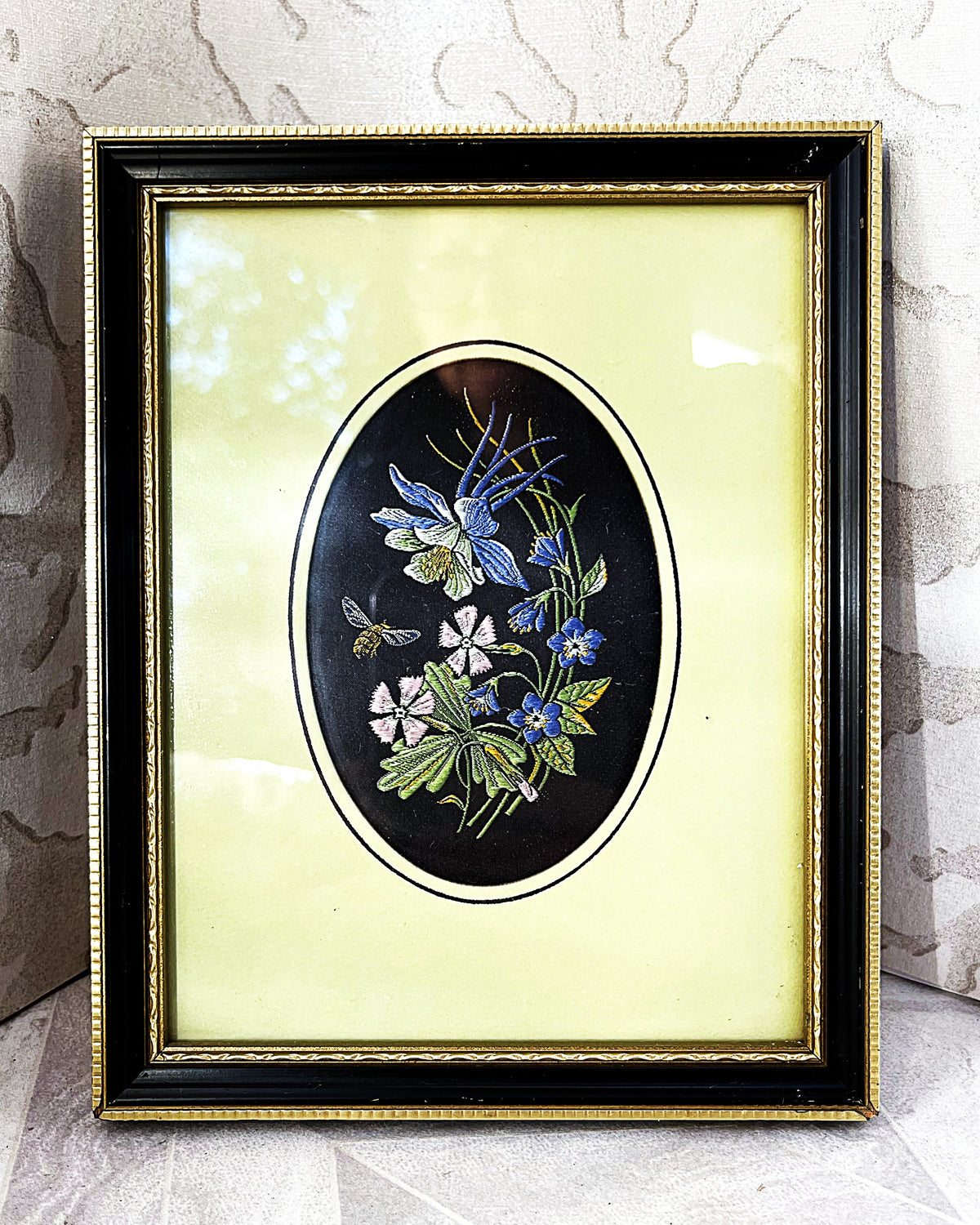 Textile Art: J. & J. Cash Woven Silk Wildflower Artwork, 2