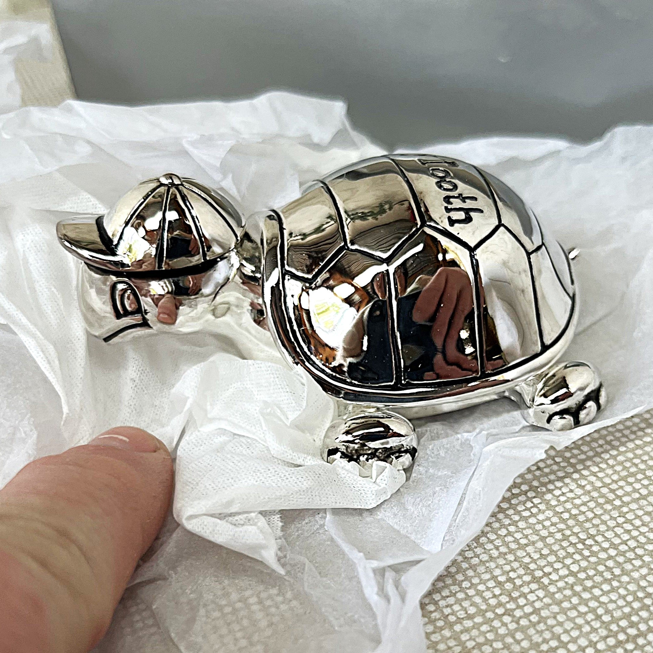 Giftware: Silver-Plated Turtle Keepsake Box Set