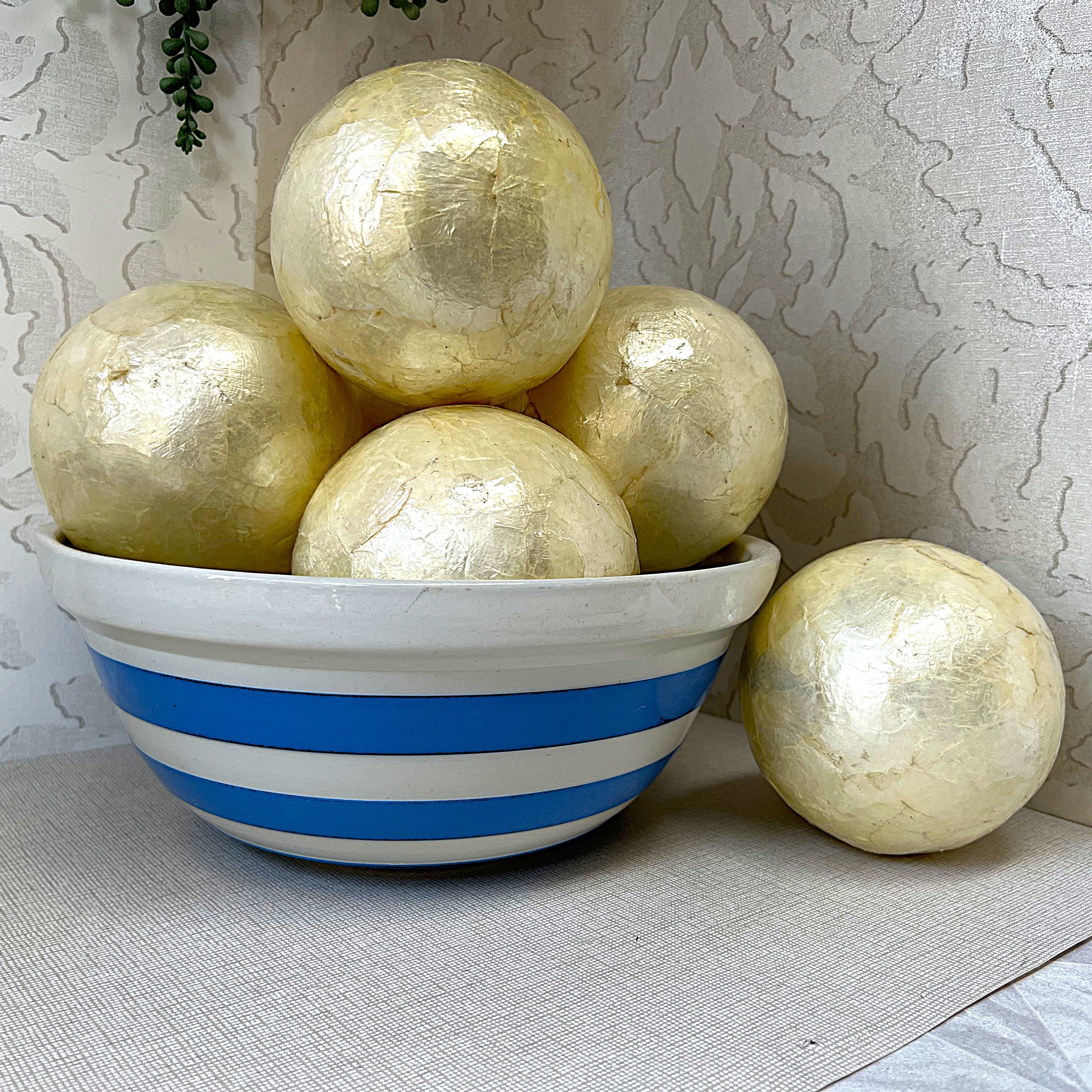 Decorative Spheres: Hollywood Regency Capiz Shell Orbs, 8