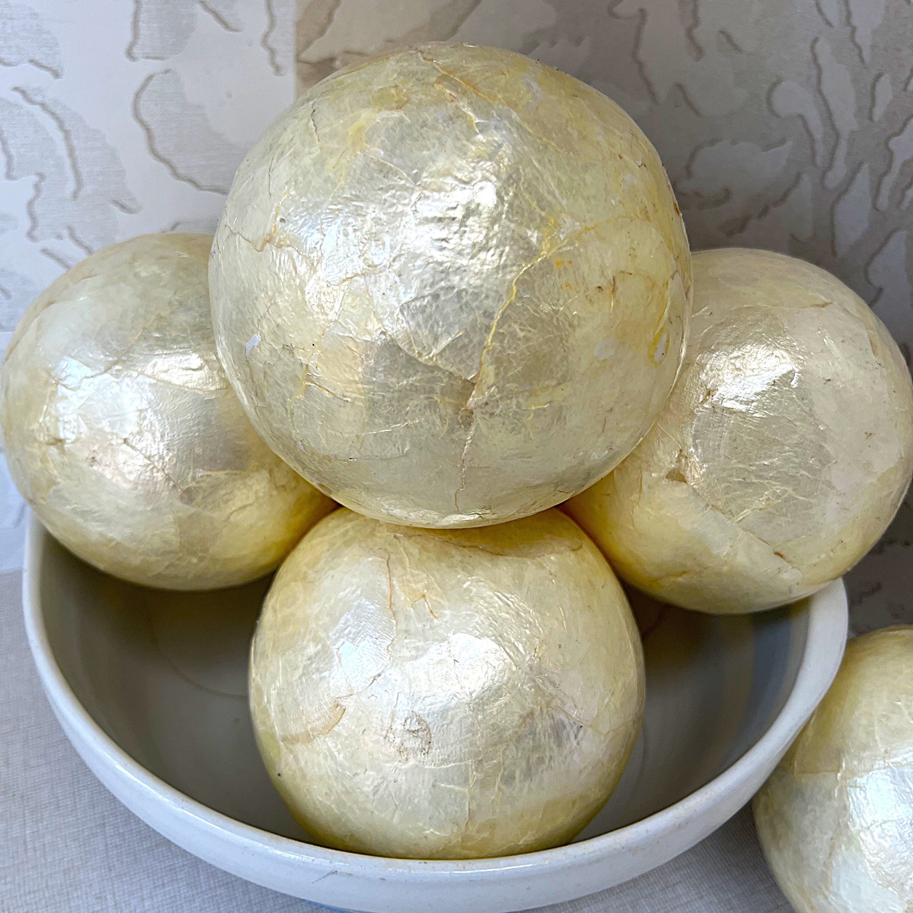 Decorative Spheres: Hollywood Regency Capiz Shell Orbs, 8