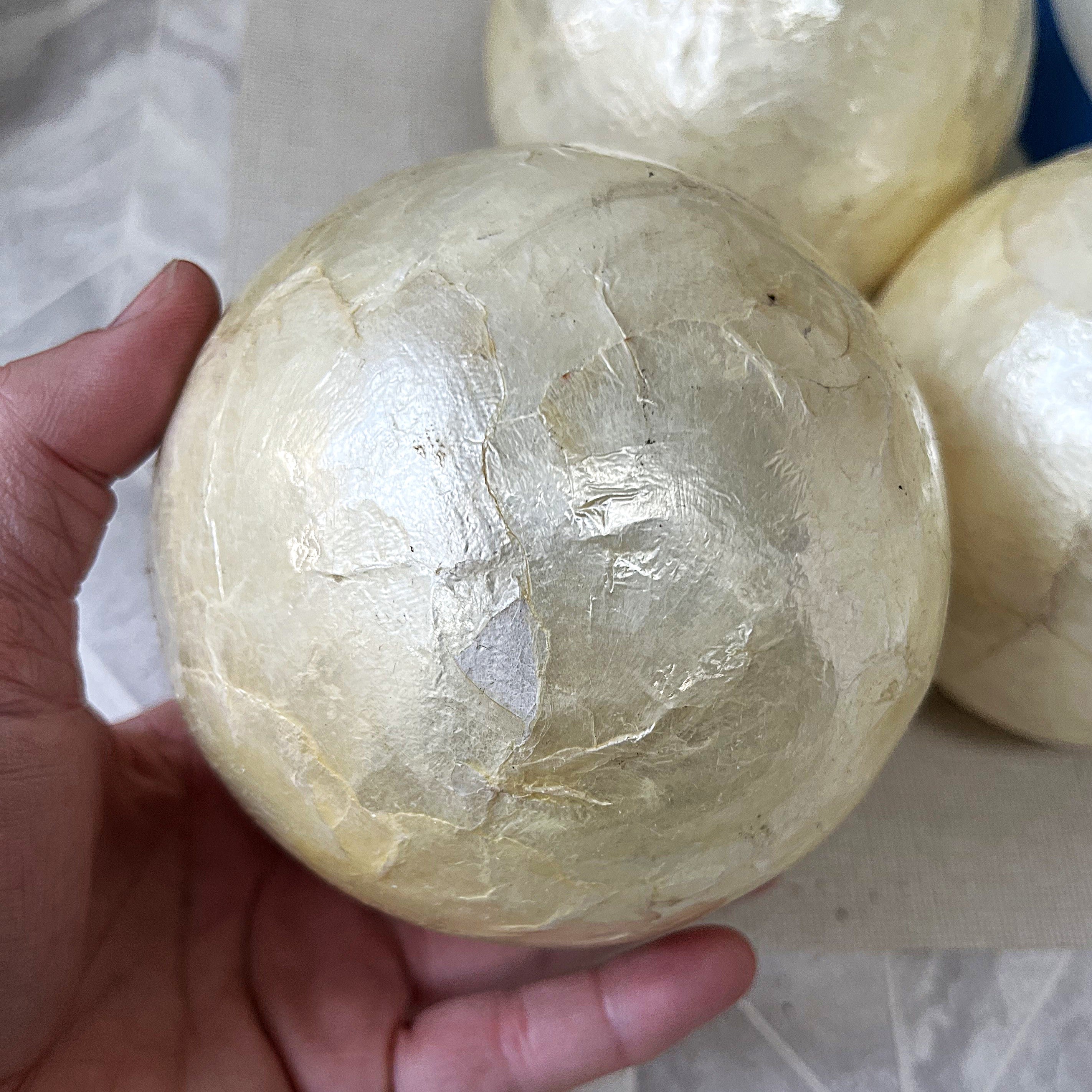 Decorative Spheres: Hollywood Regency Capiz Shell Orbs, 8