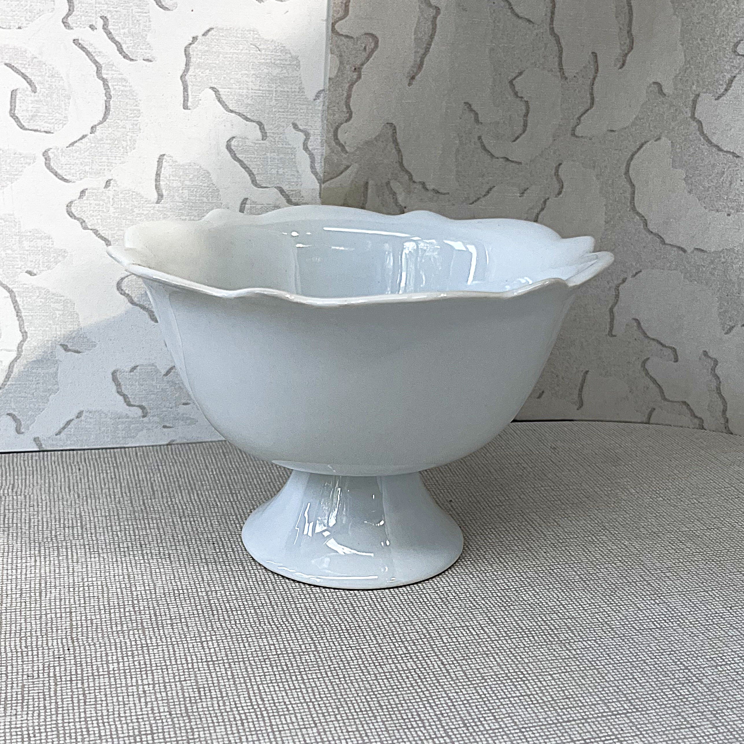 High Tea: Antique French Ironstone Pedestal Compote Bowl