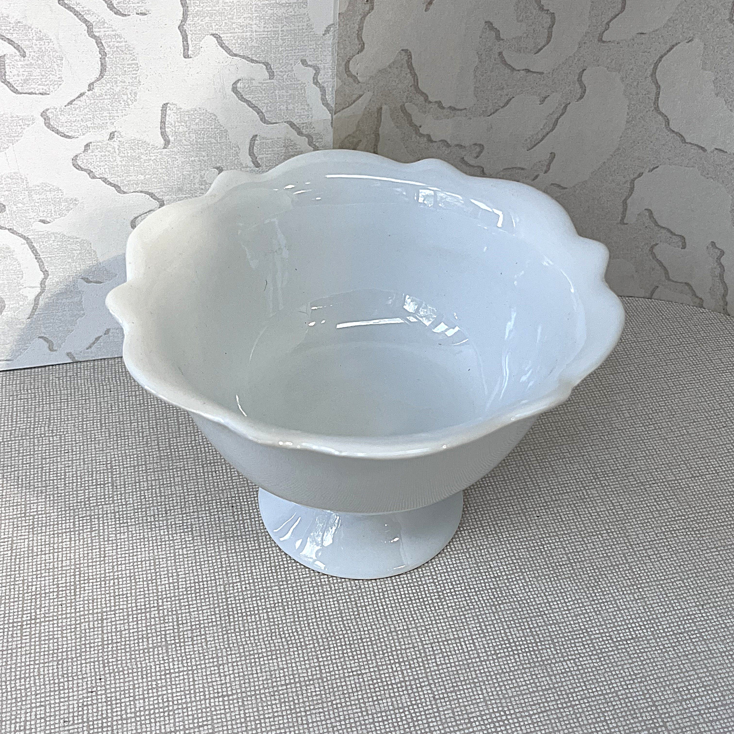 High Tea: Antique French Ironstone Pedestal Compote Bowl