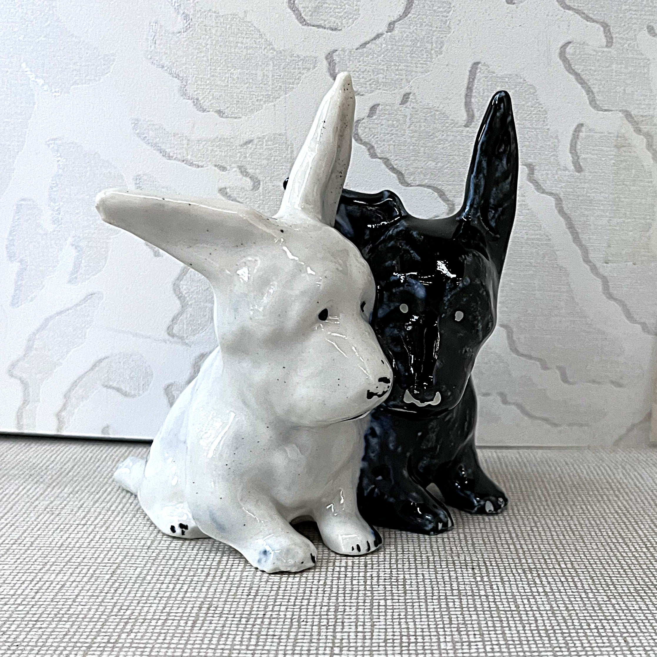 Animal Décor: SylvaC Black & White Scotch Whiskey Mascot Figurine