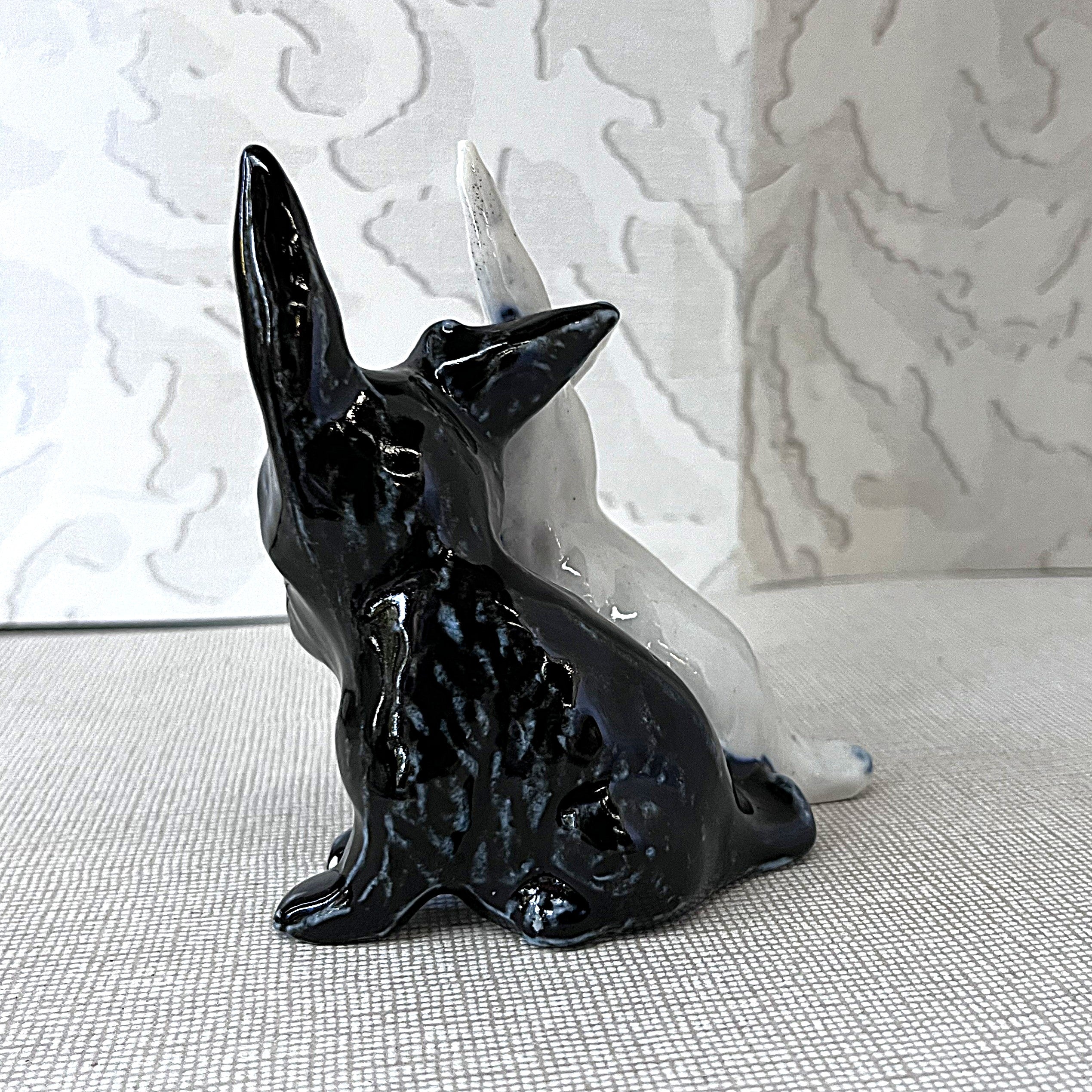 Animal Décor: SylvaC Black & White Scotch Whiskey Mascot Figurine