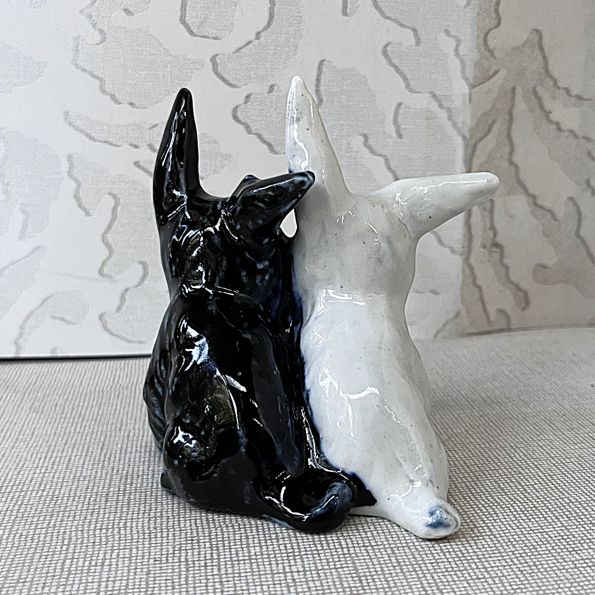 Animal Décor: SylvaC Black & White Scotch Whiskey Mascot Figurine