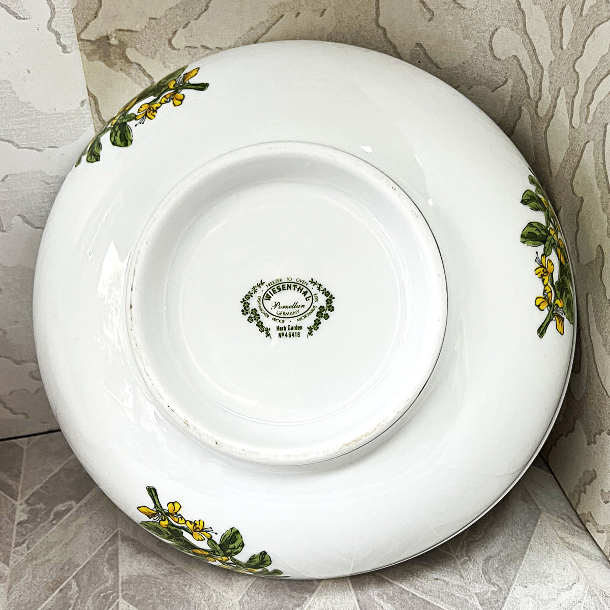 Dinnerware: Wiesenthal Porzellan Germany "Herb Garden" Basil Salad Bowl