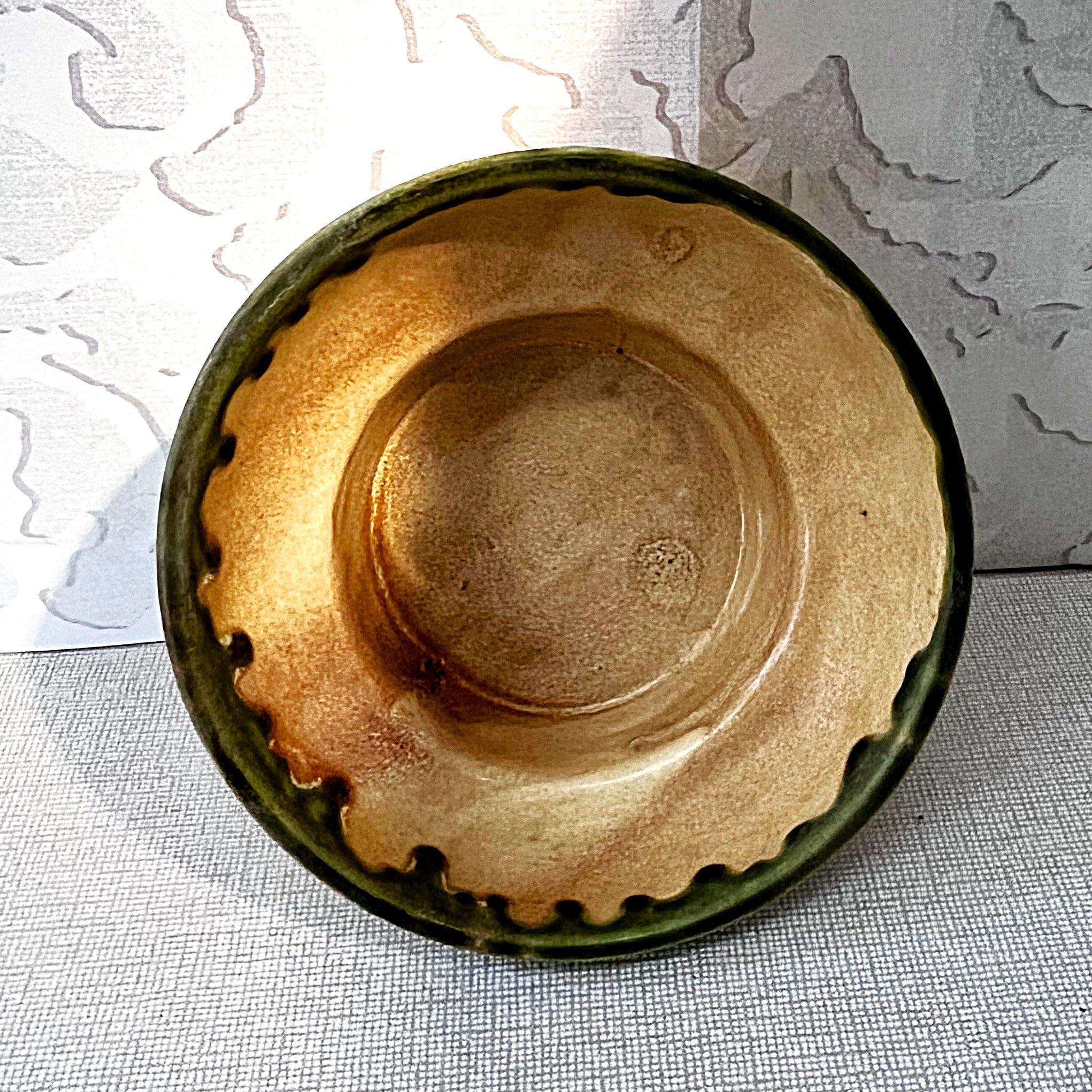 Planter: Mid-Century Green Drip-Glaze Pedestal Bowl